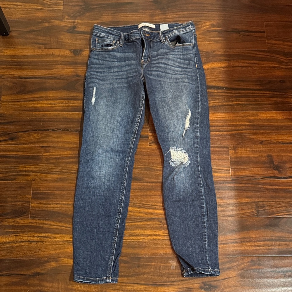 Dry Goods Dark Wash Distressed Women's Jeans